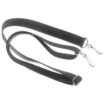 One Inch Black Webbing Strap With Nickel Fittings