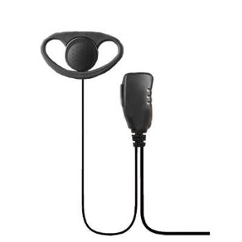 Icom 2 Pin D-Shape Earpiece With Lapel Microphone and PTT Button