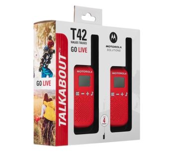 Motorola T42 Licence-Free Red Twin Pack 