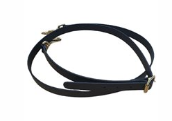 Black Leather Shoulder Strap with Brass fittings