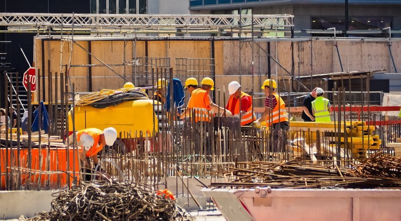 Workers n a construction site