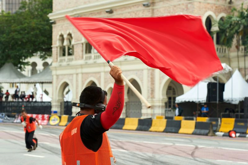 race marshal wearing radio headset