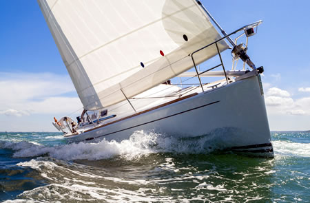 Sailing boat at sea