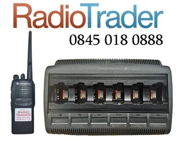 6 x Motorola GP340 UHF Analogue Refurbished Radio and Six Way Charger