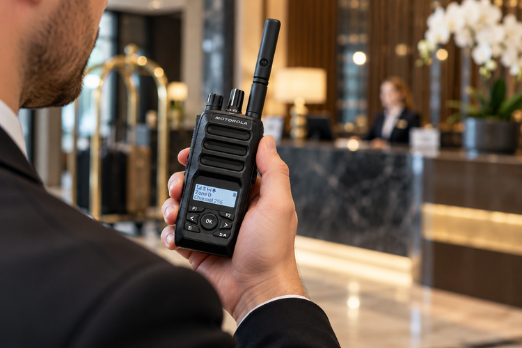 MOTOROLA R5 LKP BEING USED IN A HOTEL