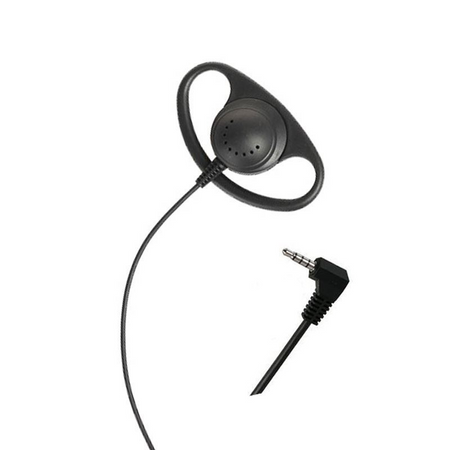 Economy Range D-Shape Listen Only Earpiece with 3.5mm Right Angle Jack Plug.