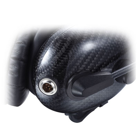 Economy Range Carbon Fibre Lightweight Headset With Boom Microphone and PTT Button.