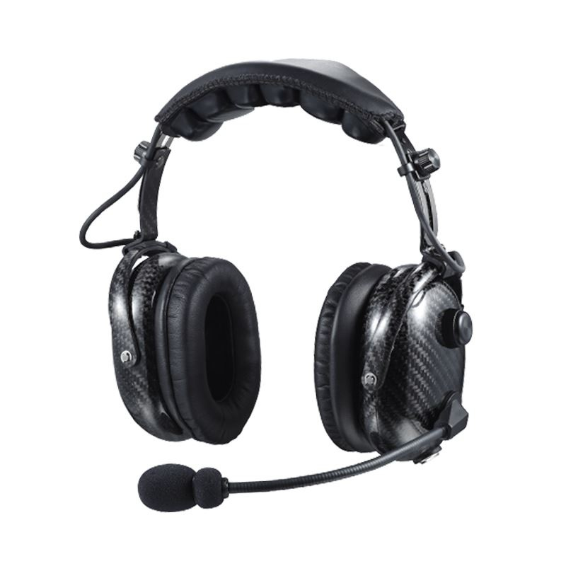 Economy Range Carbon Fibre Lightweight Headset With Boom Microphone and PTT Button.