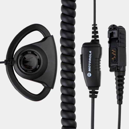 DP2000 DP3441 DP3661E Adjustable D-Shape Earpiece with Inline Microphone and PTT - RadioTrader