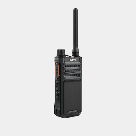 Black walkie talkie on a white background