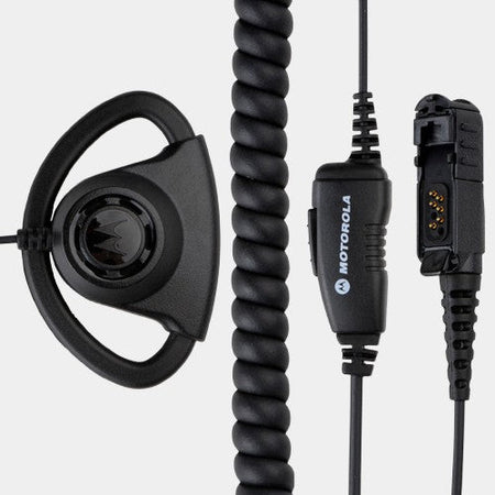 Motorola PMLN6757A Adjustable D-Shape Earpiece with Inline Microphone and PTT.